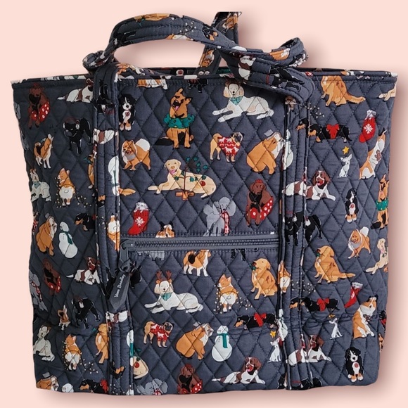 Vera Bradley Handbags - Rare, Hard To Find (HTF) Exclusive Vera Bradley Vera Tote - Holiday dogs large